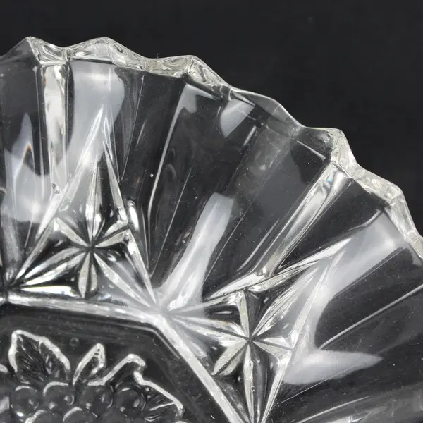 Vintage Federal Glass Pioneer Pattern Ruffled Edge Candy Dish 8"