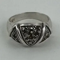 Vintage Sterling Silver Marcasite Ring Size 8.5 