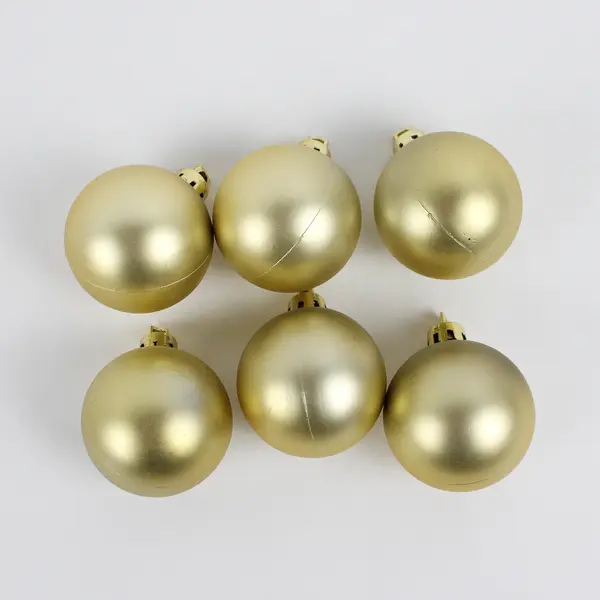 Lot of 14 Gold Vintage Christmas Ball Hanging Ornaments Matte and Gloss