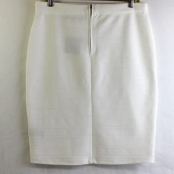 NWT G by Guess Women's L True White Chella Rib Skirt