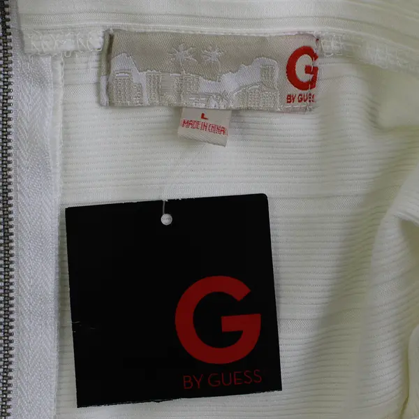 NWT G by Guess Women's L True White Chella Rib Skirt