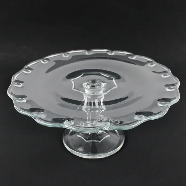 Vintage Indiana Glass Teardrop Pedestal Cake Stand 10.5" FLAWED