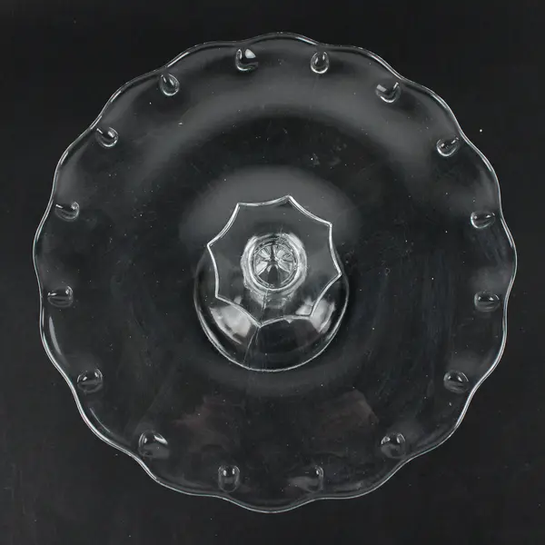 Vintage Indiana Glass Teardrop Pedestal Cake Stand 10.5" FLAWED