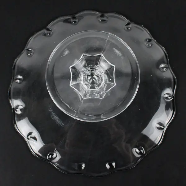 Vintage Indiana Glass Teardrop Pedestal Cake Stand 10.5" FLAWED