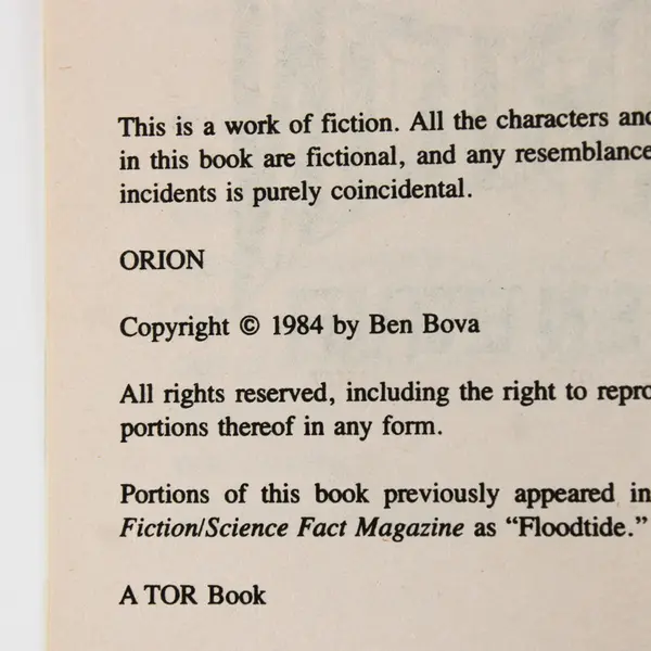 Orion by Ben Bova 1985 Paperback Fantasy Science Fiction Good