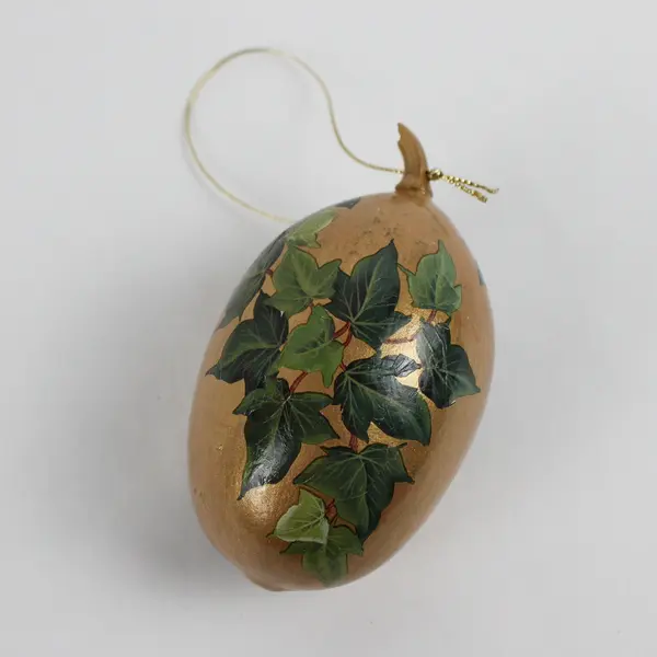 Lot of 2 Oval-Shaped Tree Hanging Christmas Ornaments, 4" Tall 