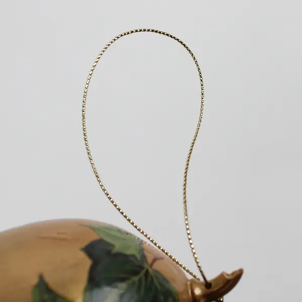 Lot of 2 Oval-Shaped Tree Hanging Christmas Ornaments, 4" Tall 