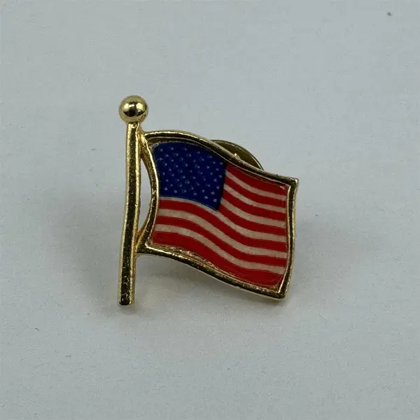  Lot 3 American USA Flag Pin Back Hat Or Lapel Pins