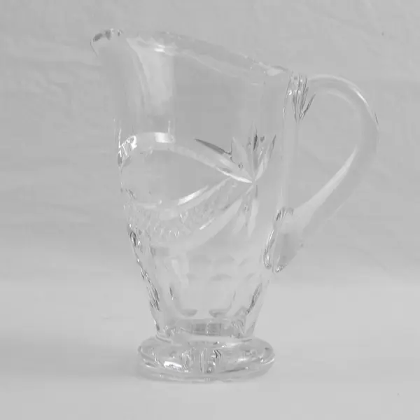 Vintage Clear Cut Glass Creamer Pitcher 5.25"