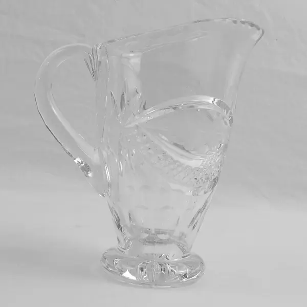 Vintage Clear Cut Glass Creamer Pitcher 5.25"