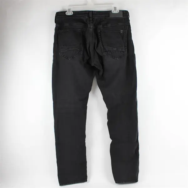 Buffalo David Bitton Max-X Men's W32x32 Skinny Stretch Zip Fly Dark Wash Black