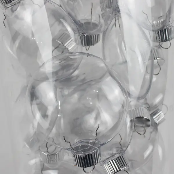 Lot of 25 Plastic Christmas Hanging Ornaments Clear Discs, New 