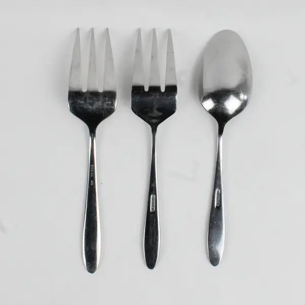 Lot Of 3 Oneida Mooncrest/Jennifer (Stainless) Flatware Server Forks & Spoon