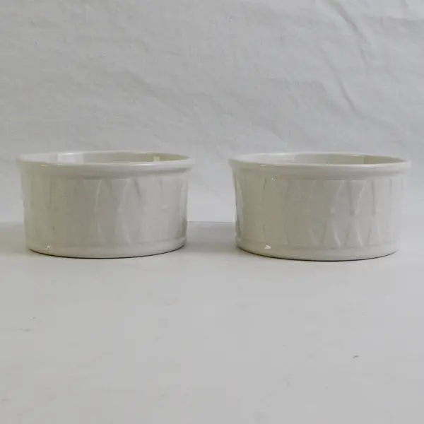 Set of 2 Totally Today White Ceramic Ramekins