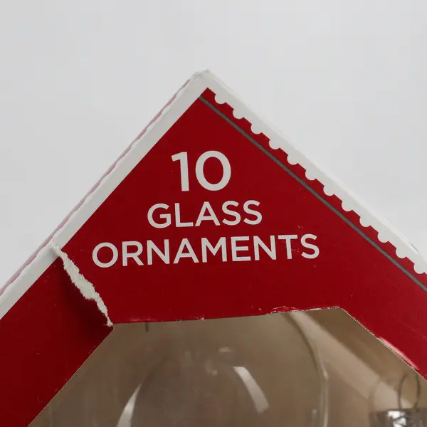 Box of 10 Clear Glass Hanging Ball Ornaments, #DK170124 from  2021 