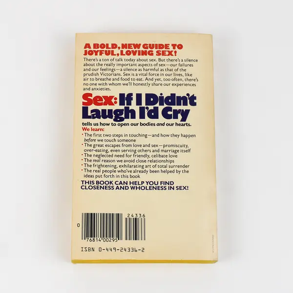 Sex: If I Didn't Laugh I'd Cry by Jess Lair 1980 Vintage Paperback Good