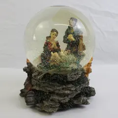Christmas Nativity Scene Wind-Up Musical Snow Globe 6.5"
