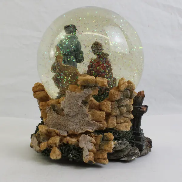 Christmas Nativity Scene Wind-Up Musical Snow Globe 6.5"