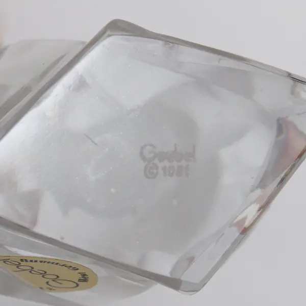 Vintage Goebel Frosted Angel Sitting on Star 24% Leaded Crystal, 1981