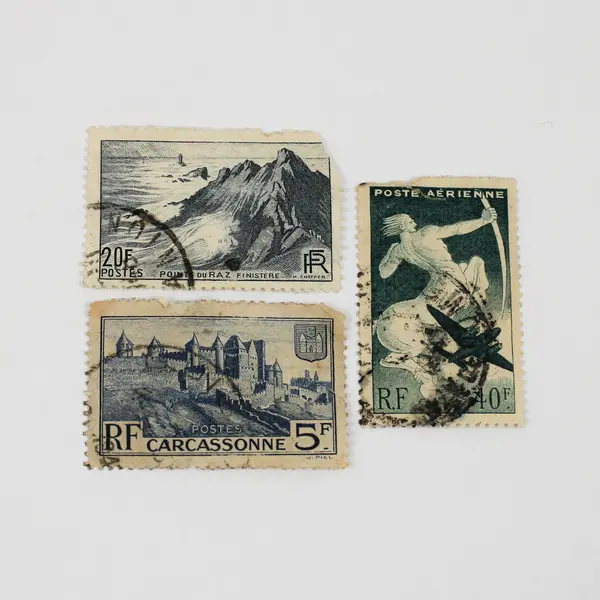 Lot Of 3 France 5/20/40 Francs Stamps Used Canceled 1930s 1940s