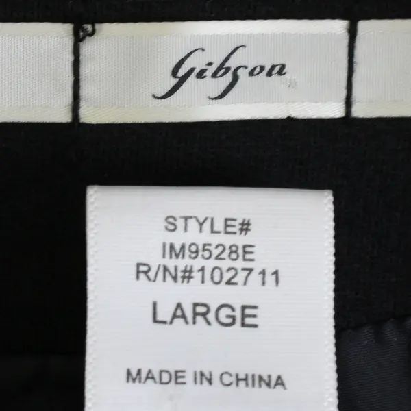 Gibson Women's L Black Lined Ruched Sleeve Button Up Blazer Jacket