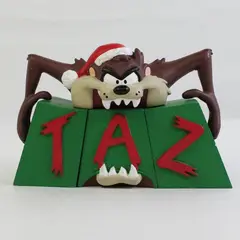 Vintage 1997 Warner Brothers Taz Tasmanian Devil Christmas Shelf Sitter