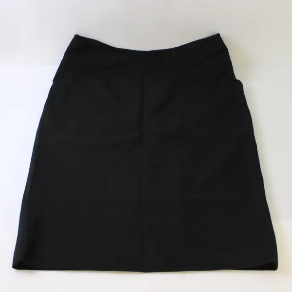 Lafayette 148 NY Women's 8 Black Pleated Pencil Skirt with Slit in Back