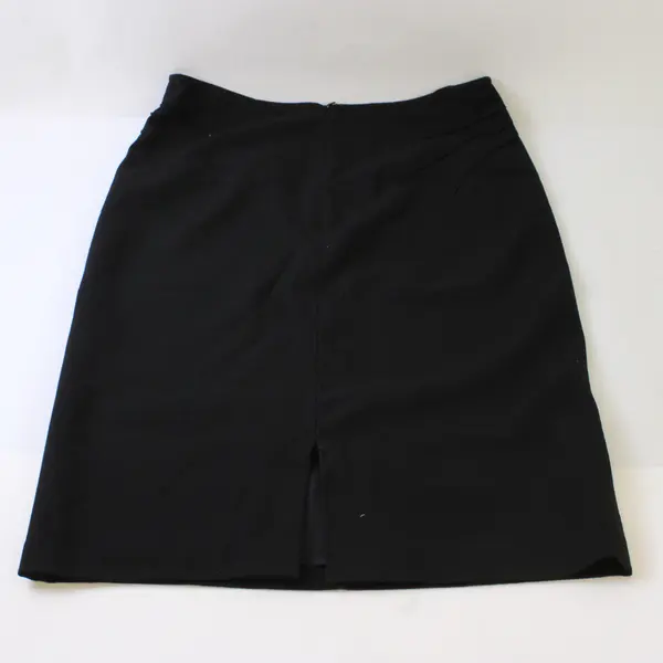 Lafayette 148 NY Women's 8 Black Pleated Pencil Skirt with Slit in Back