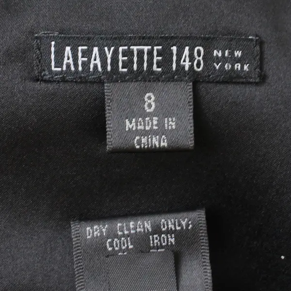 Lafayette 148 NY Women's 8 Black Pleated Pencil Skirt with Slit in Back