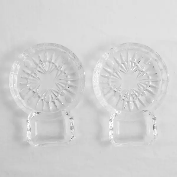 Set of 2 Godinger Shannon Crystal Coasters with Spoon Rests