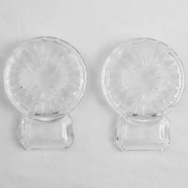 Set of 2 Godinger Shannon Crystal Coasters with Spoon Rests