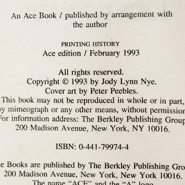 Taylor's Ark by Jody Lynn Nye 1993 Paperback Science Fiction