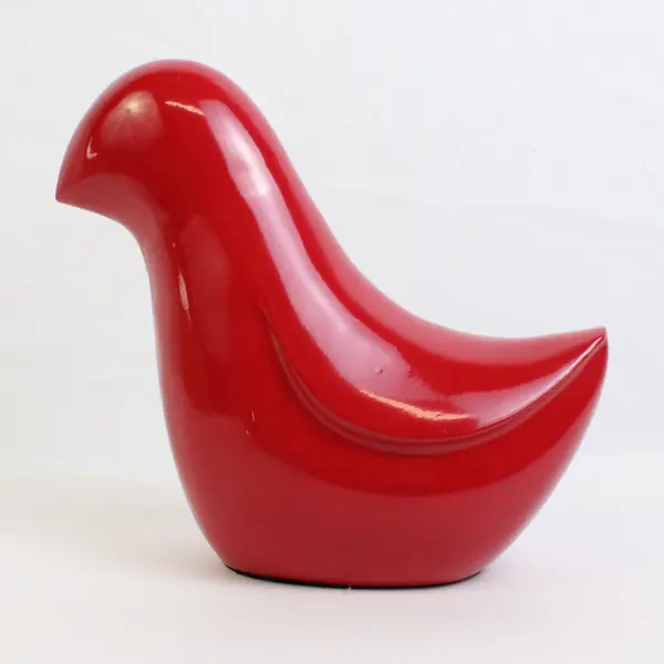Project 62 Modern Red Ceramic Bird Figurine 7.5"x8"