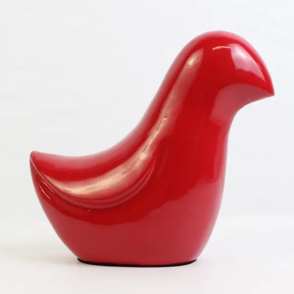 Project 62 Modern Red Ceramic Bird Figurine 7.5"x8"