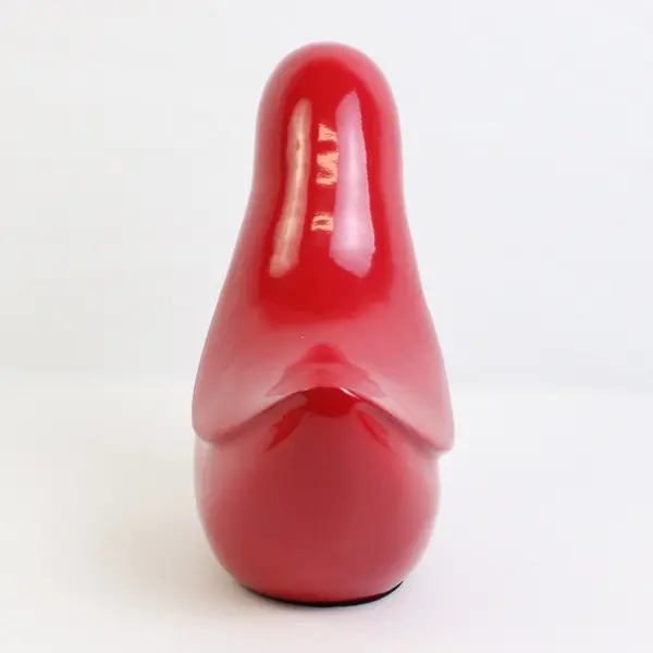 Project 62 Modern Red Ceramic Bird Figurine 7.5"x8"