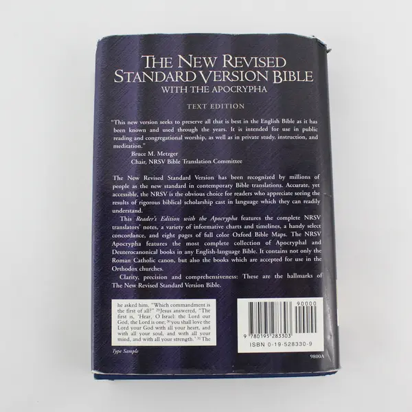 New Revised Standard Version Bible  Apocrypha Bruce M. Metzger NRSV Bible 1990