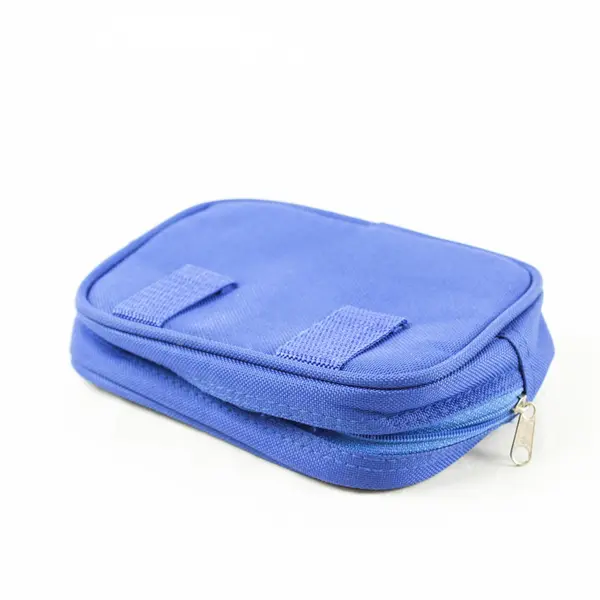 Blue Medical Carry Case Makeup Organizer Travel Pouch Small