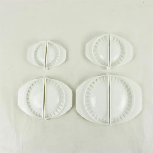 Lot of 4 Medium White Plastic Dumpling Presses Open Box New