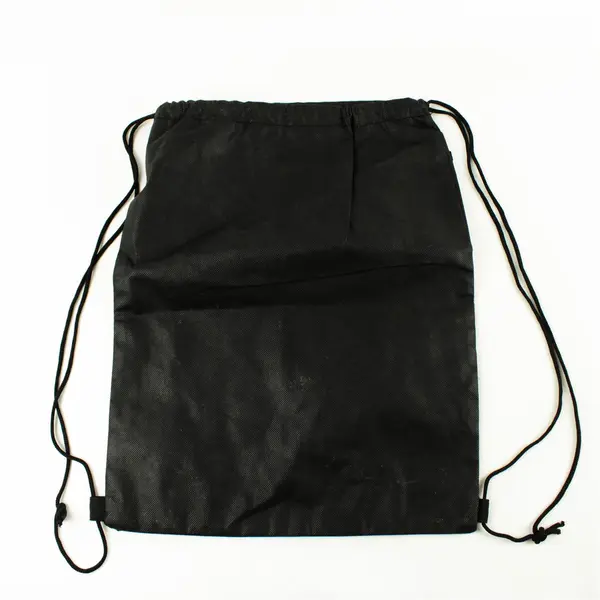 Leed's Black & Blue Drawstring Bag with Zippered Front Pocket Gym Travel