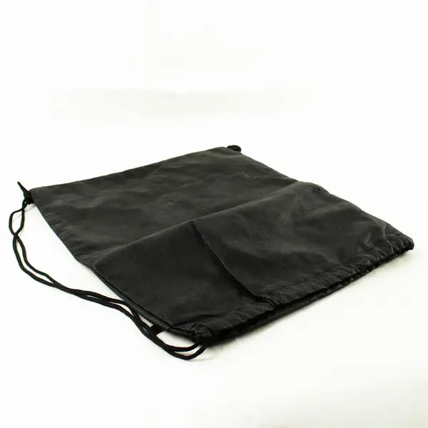 Leed's Black & Blue Drawstring Bag with Zippered Front Pocket Gym Travel