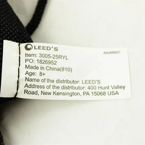 Leed's Black & Blue Drawstring Bag with Zippered Front Pocket Gym Travel