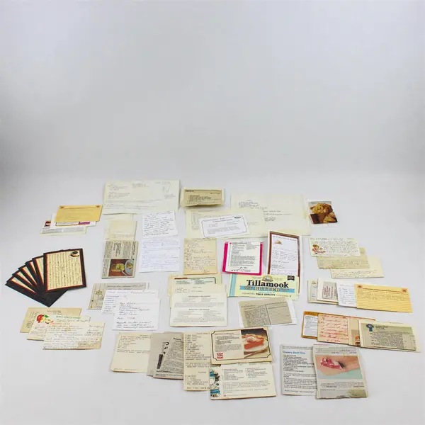 Lot Handwritten Typed and Cutout Recipe Cards Paper Ephemera