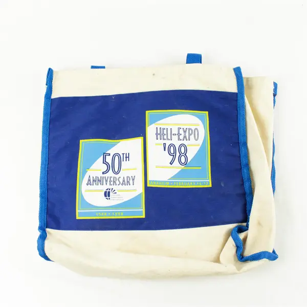 50th Heli-Expo 1998 Allison Blue White Canvas Tote Bag Shoulder