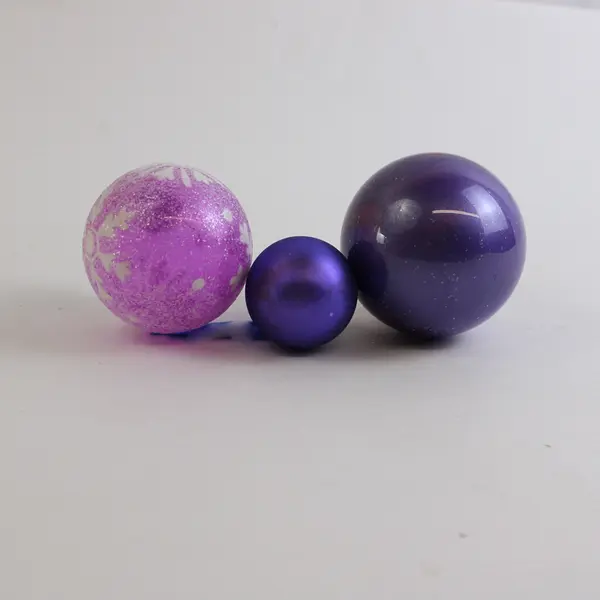 Lot of 7 Purple/Pink Hanging Christmas Ball Ornaments 2 Frosted