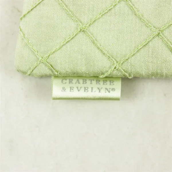 Crabtree & Evelyn Light Green Toiletries Bag Toile Pattern Zip Pouch