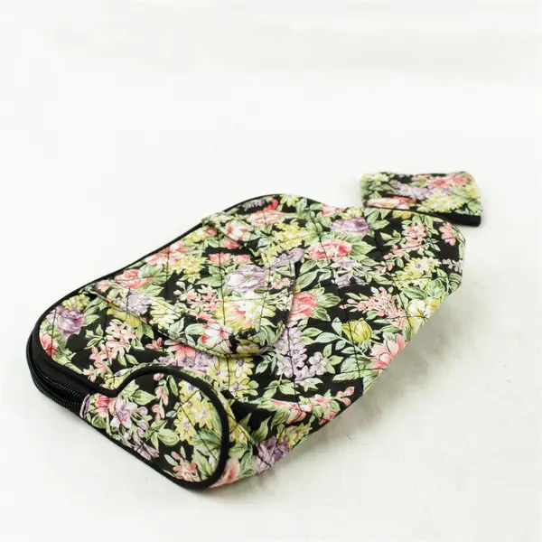 Bright Ideas by Cosmepak Black Floral Makeup Bag Travel Cosmetic Case