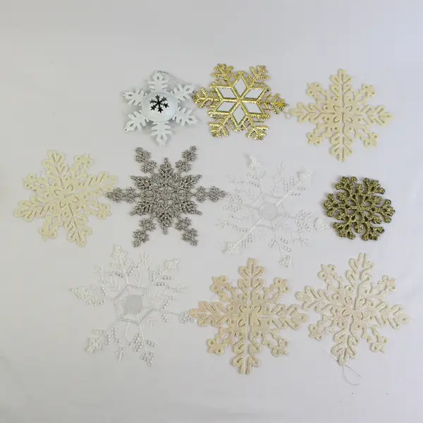 Lot of 10 Assorted Snowflake Multi-Purpose Ornaments/Decorations 