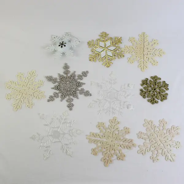 Lot of 10 Assorted Snowflake Multi-Purpose Ornaments/Decorations 