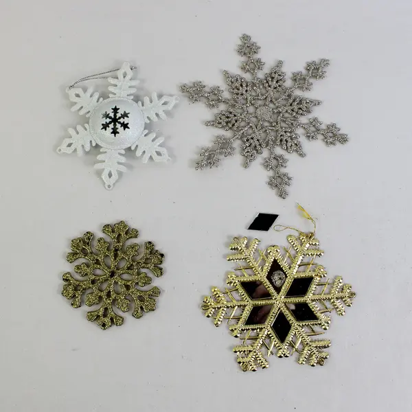 Lot of 10 Assorted Snowflake Multi-Purpose Ornaments/Decorations 