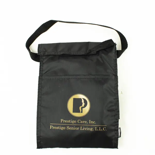 Koozie Prestige Care Black Insulated Lunch Bag Zipper Handle School/Work